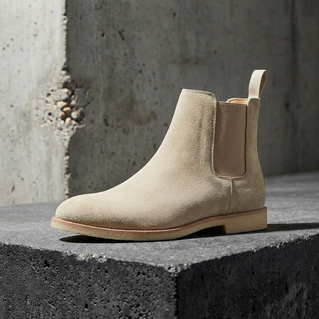MEN’S BOOTS | CHELSEA | VEGAN SUEDE | BLACK SLIP-ON