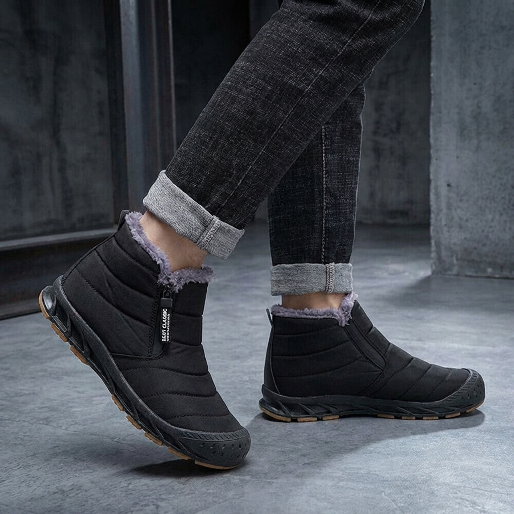 MEN’S BOOTS | QUILTED | FAUX-FUR LINED | SLIP-ON