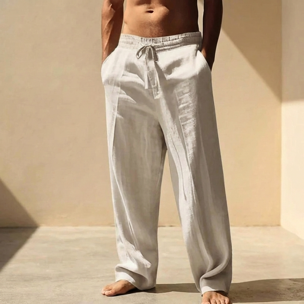 MEN’S TROUSERS | RELAXED | DRAWSTRING | LINEN BLEND
