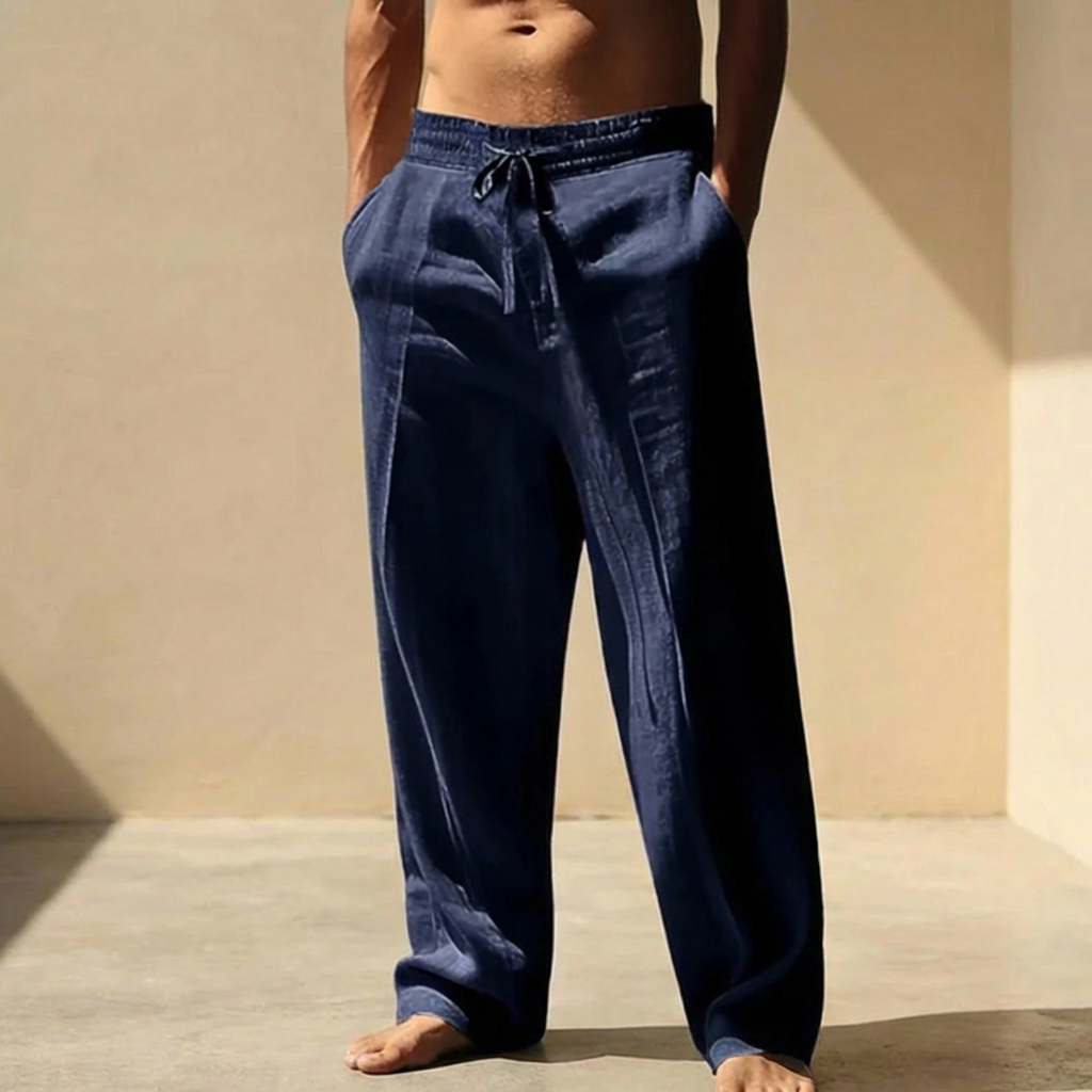 MEN’S TROUSERS | RELAXED | DRAWSTRING | LINEN BLEND