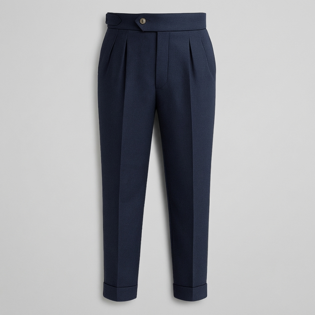 MEN’S PLEATED TROUSERS | LINEN BLEND | CLASSIC STRAIGHT LEG
