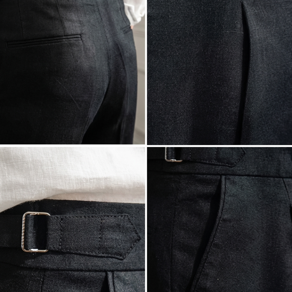 MEN’S PLEATED TROUSERS | LINEN BLEND | CLASSIC STRAIGHT LEG