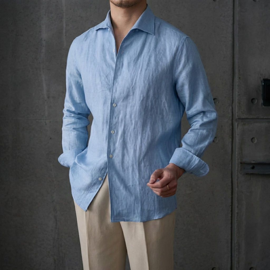 MEN’S SHIRT | LINEN BLEND | LONG SLEEVE | CASUAL