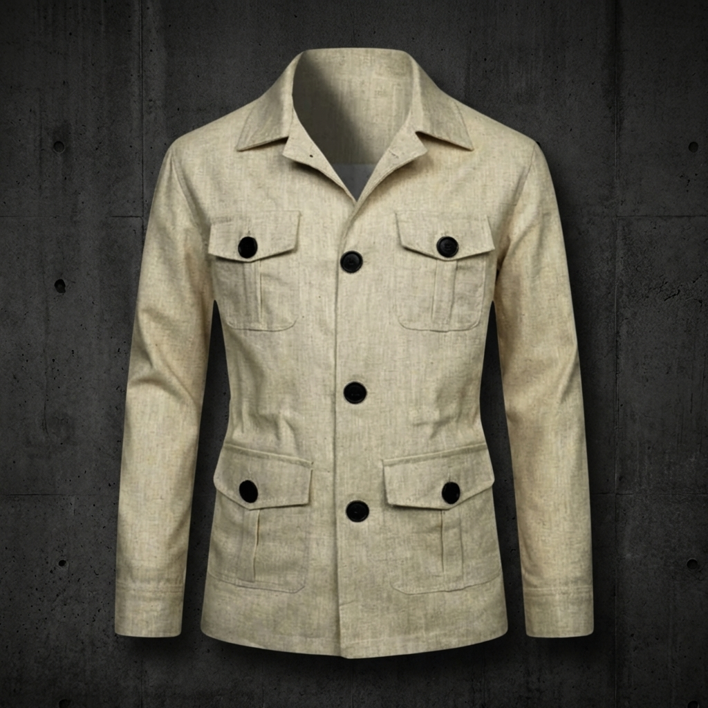MEN’S COAT | POLYESTER LINEN | FIELD | STRUCTURED FIT