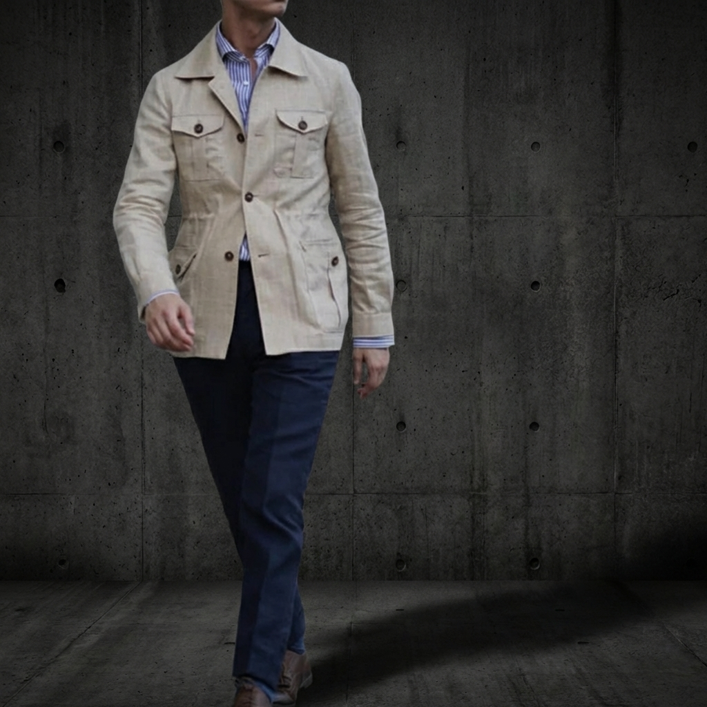 MEN’S COAT | POLYESTER LINEN | FIELD | STRUCTURED FIT
