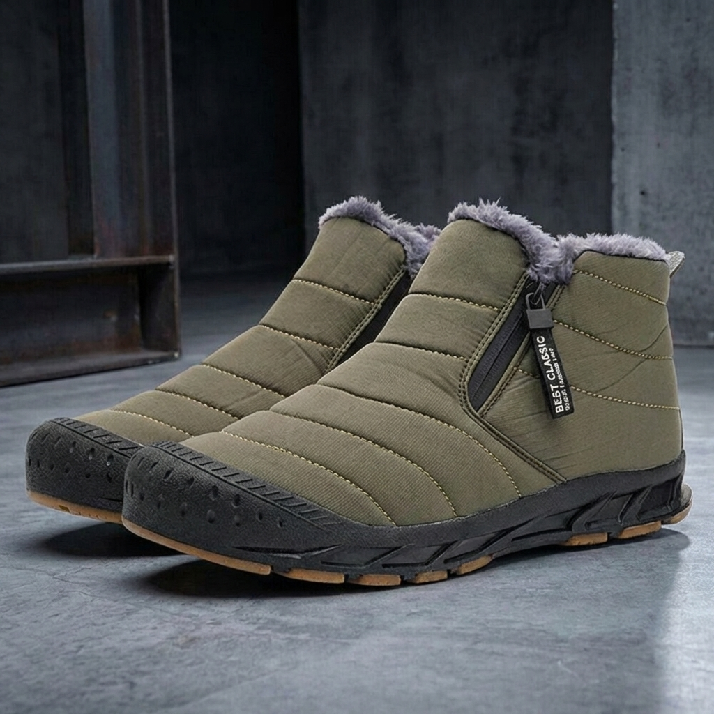 MEN’S BOOTS | QUILTED | FAUX-FUR LINED | SLIP-ON