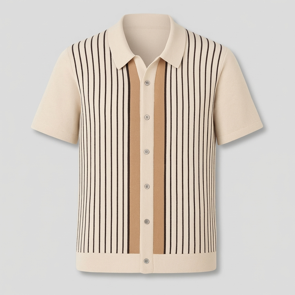 MEN’S POLO | KNIT | VERTICAL STRIPE | SHORT SLEEVE