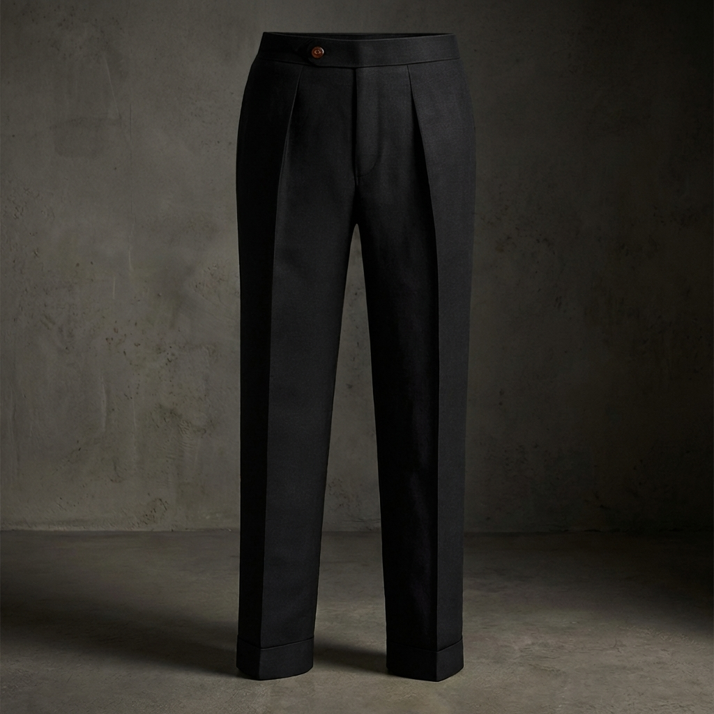 MEN’S PLEATED TROUSERS | LINEN BLEND | CLASSIC STRAIGHT LEG