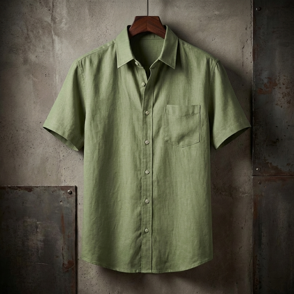 Men’s Button-Front Short-Sleeve Shirt | Chest Pocket